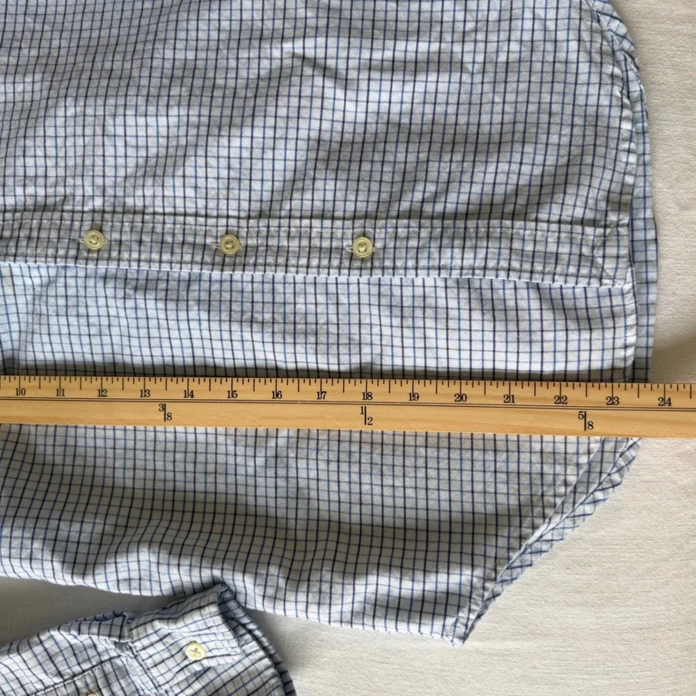 Ralph Lauren‎ Boys Blue Tattersall Check Button Down Shirt Size 12 323631046